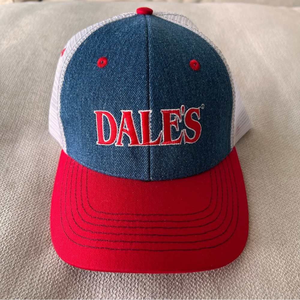Oskar Blues Brewery Dale’s Pale Ale Beer Trucker Hat SnapBack Red White Blue